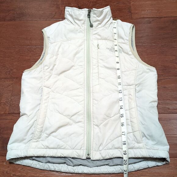 The North Face Tamburello Puffer Vest Cream Ivory Cropped Primaloft Women's XS - Picture 12 of 13